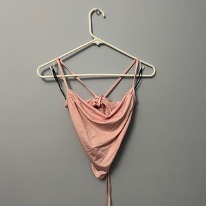 Cute cowl neck, tie back, triangle top!!